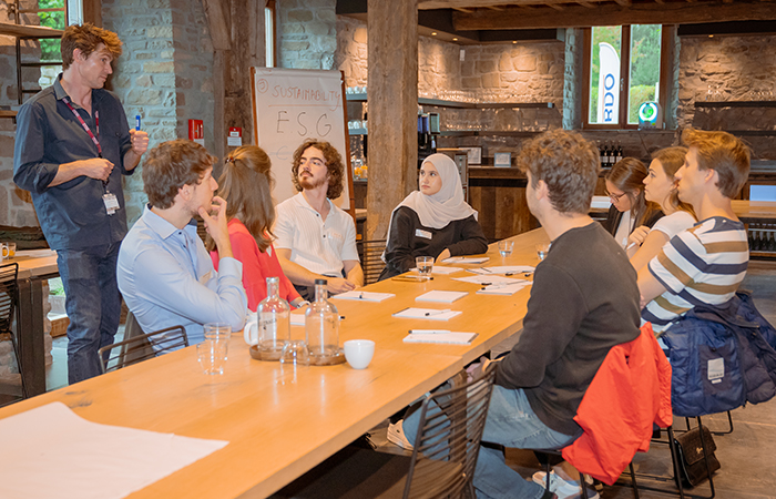 People listening to a presentation